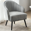 Fabric Upholstered Accent Chair with Wooden Legs / Lixra