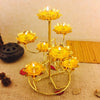 Gold-Plated Obsolete Lotus Candle Holder/ Lixra