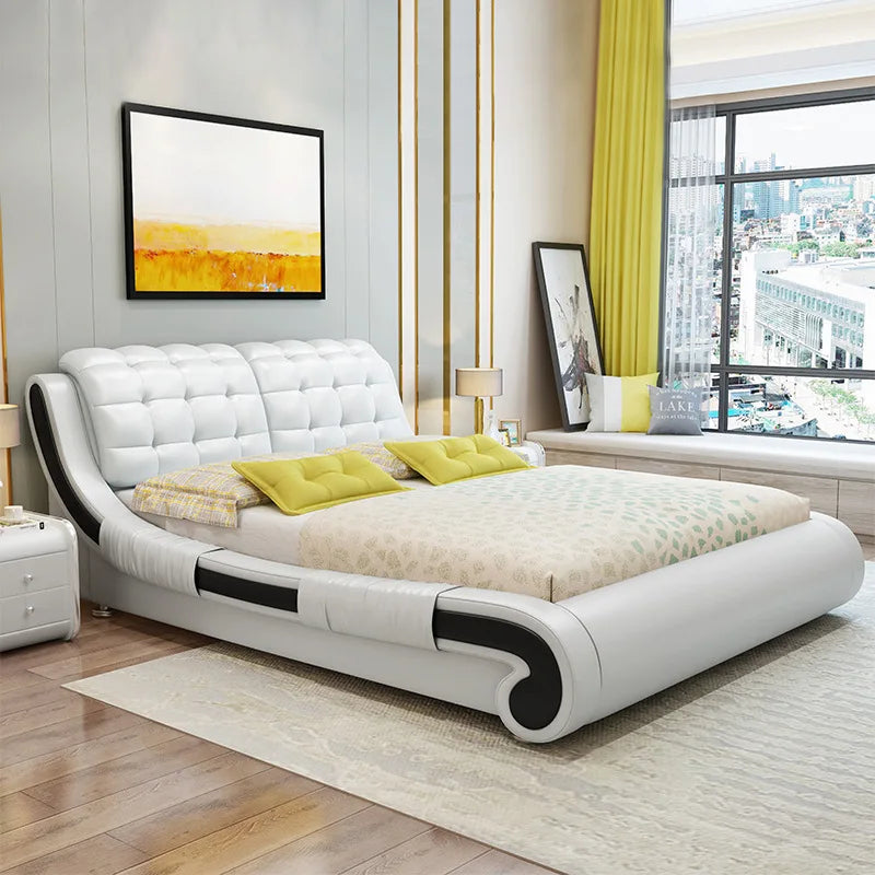 Stylish Luxurious Aesthetic Soft Leather Bed / Lixra