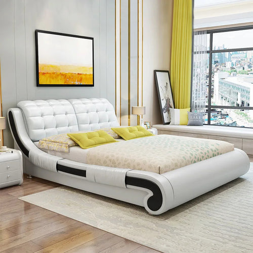 Stylish Luxurious Aesthetic Soft Leather Bed / Lixra
