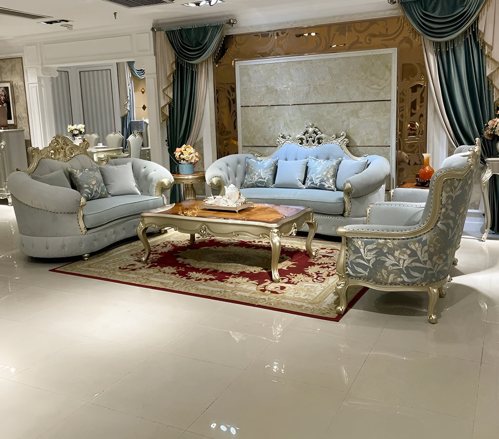 Antique Design Velvet Fabric European Sofa Set / Lixra