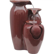 Ceramic-Look 3-Tier Waterfall Indoor Fountain / Lixra