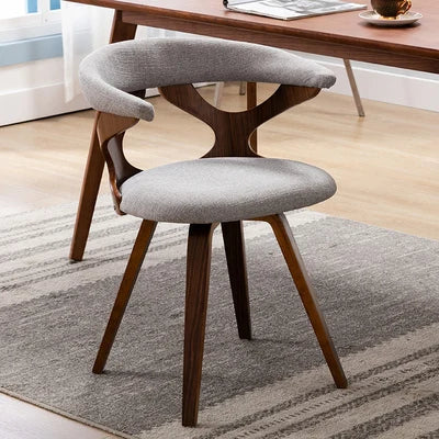 Wooden Texture Fabric Dining Chairs Set / Lixra