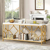 Modern Long Accent Table With Open Shelf / Lixra