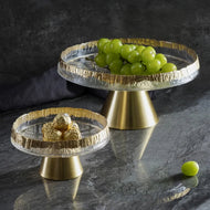 Golden Sculpted Glass Fruit Bowl / Lixra