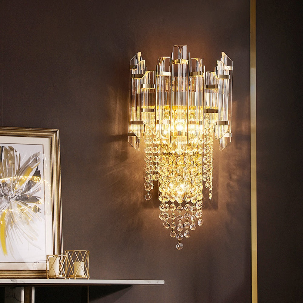 Golden Crystal Wall Sconce / Lixra