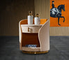 Set Of 2 Golden Contemporary Wooden Nightstands / Lixra