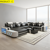 Contemporary Design Leather LED Sectional Sofa / Lixra