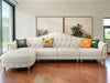 Leather Sectional Sofa With Tufted Design / Lixra