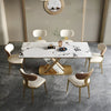 6-Piece Magnificent White Marble Dining Table Set / Lixra