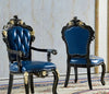 Set Of 4 Ornate Tufted European Leather Dining Chairs / Lixra