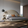Leather Upholstered Luxury LED Round Bed / Lixra