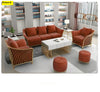 Modernized Metallic Accents Fabric Sofa Set / Lixra