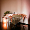 Charismatic Cone-Shaped Metallic Coffee Table