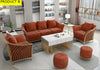 Contemporary Comfort Fabric Sofa Set With Metallic Accents / Lixra