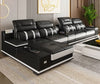 Built-in Storage Solid Wood Leather Sectional Sofa / Lixra