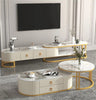 Elegantly Designed Marble Top Coffee Table With Drawer Storage/ Lixra