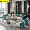 Luxurious 3-2-1-1 Leather Sofa Set with Golden Accents / Lixra