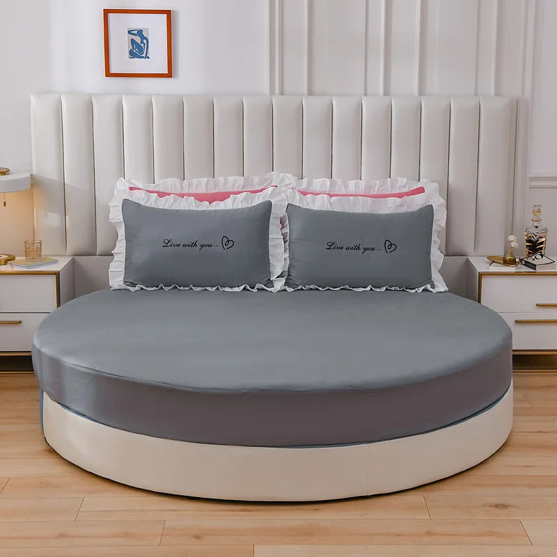 Round Cotton Soft Bedsheets Set / Lixra