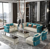 Luxurious 3-2-1-1 Leather Sofa Set with Golden Accents / Lixra