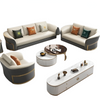 Dual Color Upholstered 3-2-1 Leather Sofa Set / Lixra
