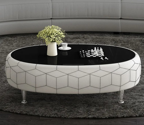 Geometric Elegance Modern Oval Coffee Table / Lixra