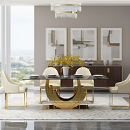 Metallic C-Form Modern Dining Table