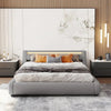 Queen Size Trendy LED Light Leather Headboard Bed / Lixra