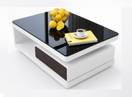 Wooden Structure Coffee Table with Glass Top / Lixra