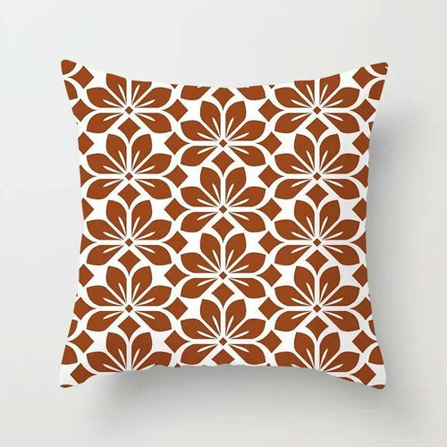 Cozy Geometrics Brown-White Texture Cushion Cover / Lixra