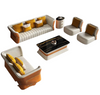 Golden Accents Leather Sofa Set / Lixra