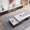 Luxurious Marble TV Stand Set With Expandable Coffee Table / Lixra