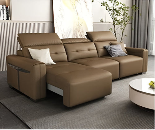 Versatile Multi-Angle Electric Leather Sectional Sofa Bed / Lixra