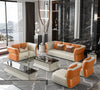 Luxurious 3-2-1-1 Leather Sofa Set with Golden Accents / Lixra