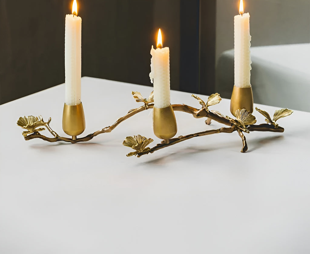 Nature Inspired Metal Candlestick Holder / Lixra