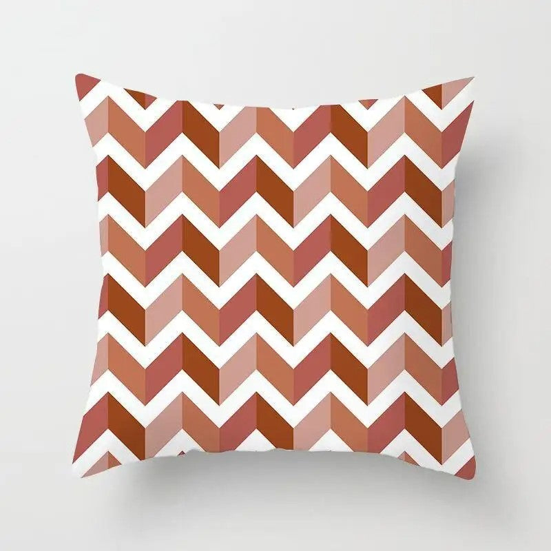 Cozy Geometrics Brown-White Texture Cushion Cover / Lixra