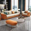 Dual Color Leather Luxurious Sofas With Ottoman / Lixra