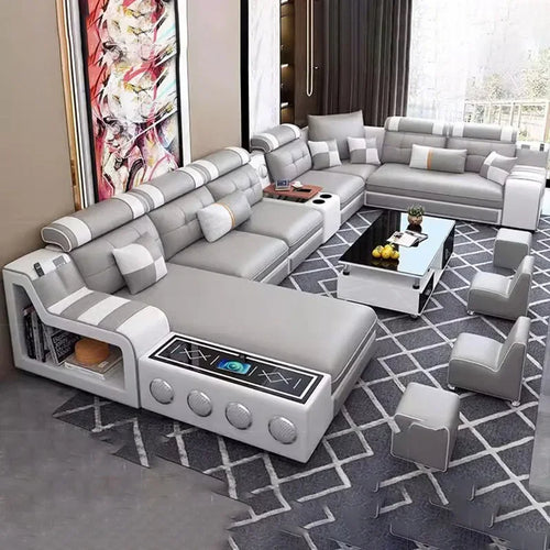 Modern Sectional Sofa With Bluetooth Speaker / Lixra