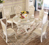 Round Marble European Dining Table Set with Lazy Susan / Lixra