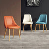 Set Of 4 Leather Finish Dining Chairs / Lixra