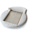 Cozy Modern Leather Round Bed with LED / Lixra