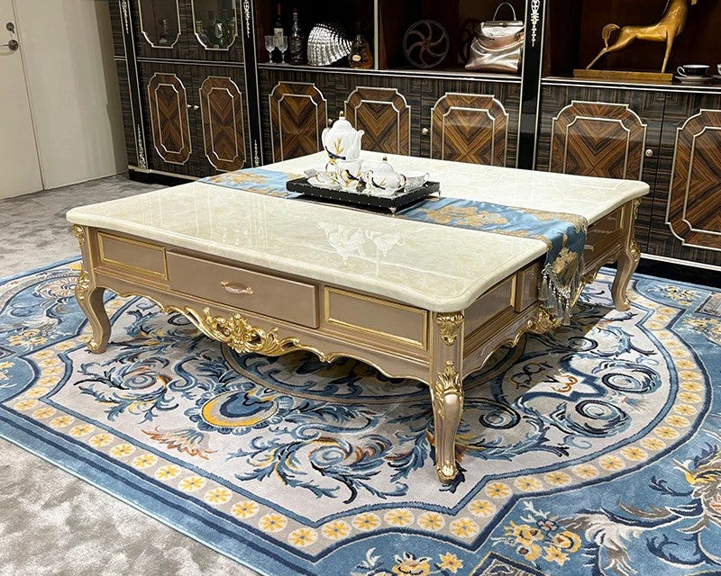 Handcrafted European Marble Coffee Table / Lixra