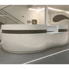 Curved Reception Desk with Wooden Top / Lixra