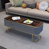Modern Coffee Table With Golden Metallic Legs / Lixra
