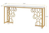 Long Accent Table With Golden Geometric Design / Lixra