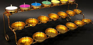 Artisanal Gold-Plated Alloy Lotus Candle Stand/ Lixra