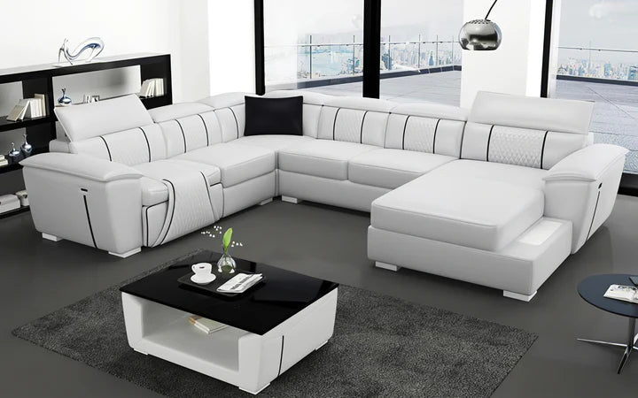 Contemporary Futuristic Design Leather Recliner Sofa / Lixra