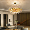 Post Modern Luxurious White & Gold Gleamy Crystal Chandelier / Lixra