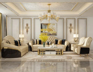 Luxurious Tufted Leather Sofa Sets / Lixra
