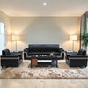 3-Pcs Leather Upholstered Wooden Sofa Set / Lixra